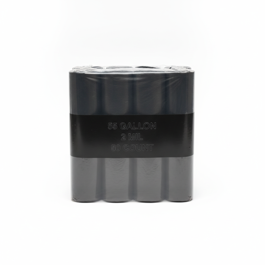 Trash Bags — 55 Gallon, 2 Mil, 50 Count