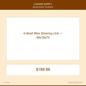 4-Shelf Wire Shelving Unit — 48x18x72