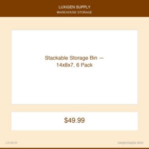 Stackable Storage Bin — 14x8x7, 6 Pack