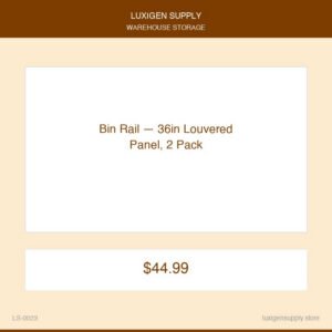 Bin Rail — 36in Louvered Panel, 2 Pack