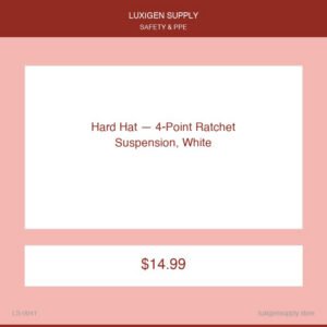 Hard Hat — 4-Point Ratchet Suspension, White