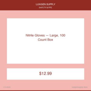 Nitrile Gloves — Large, 100 Count Box