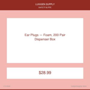Ear Plugs — Foam, 200 Pair Dispenser Box