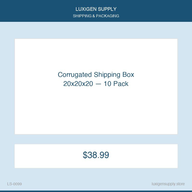 Corrugated Shipping Box 20x20x20 — 10 Pack