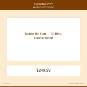 Mobile Bin Cart — 32 Bins, Double-Sided