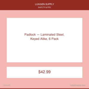 Padlock — Laminated Steel, Keyed Alike, 6 Pack