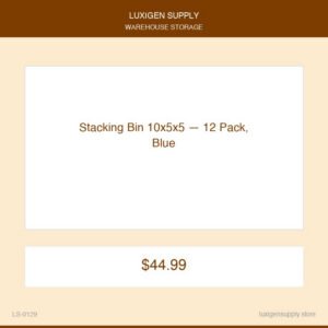 Stacking Bin 10x5x5 — 12 Pack, Blue