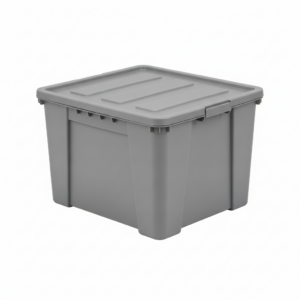 Industrial Tote with Lid — 27 Gallon, Gray
