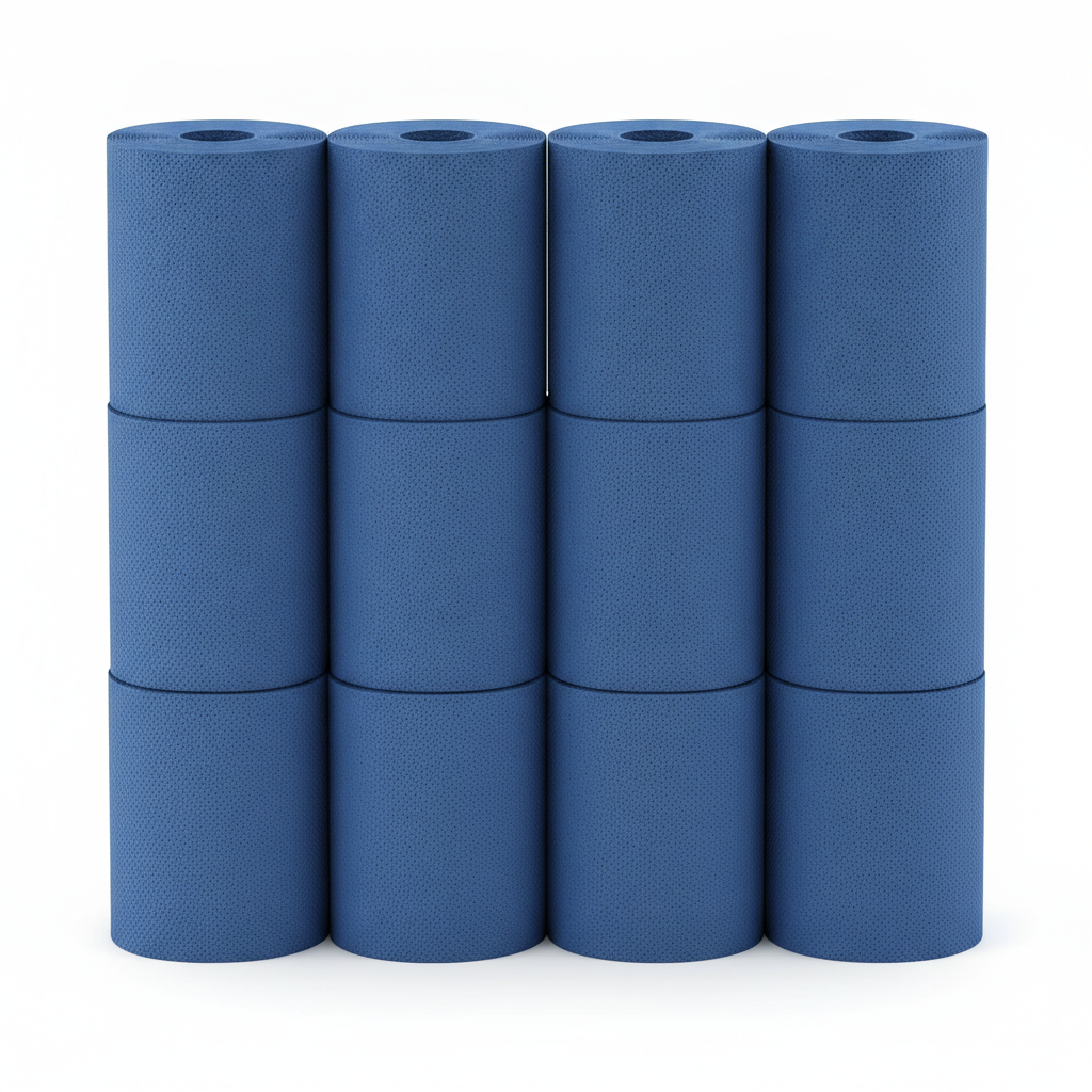 Shop Towels — Blue Roll, 55 Sheets, 12 Pack