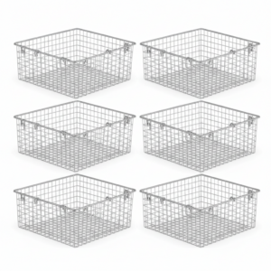 Wire Basket — 12x18x6, Slatwall, 6 Pack